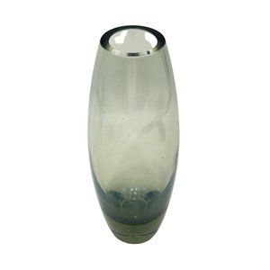 MCM Holmegaard Per Lutken Danish Mid Century Gray Smoked Translucent Glass Vase